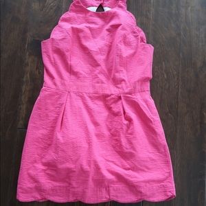 Pink High Neck Dress with Pockets